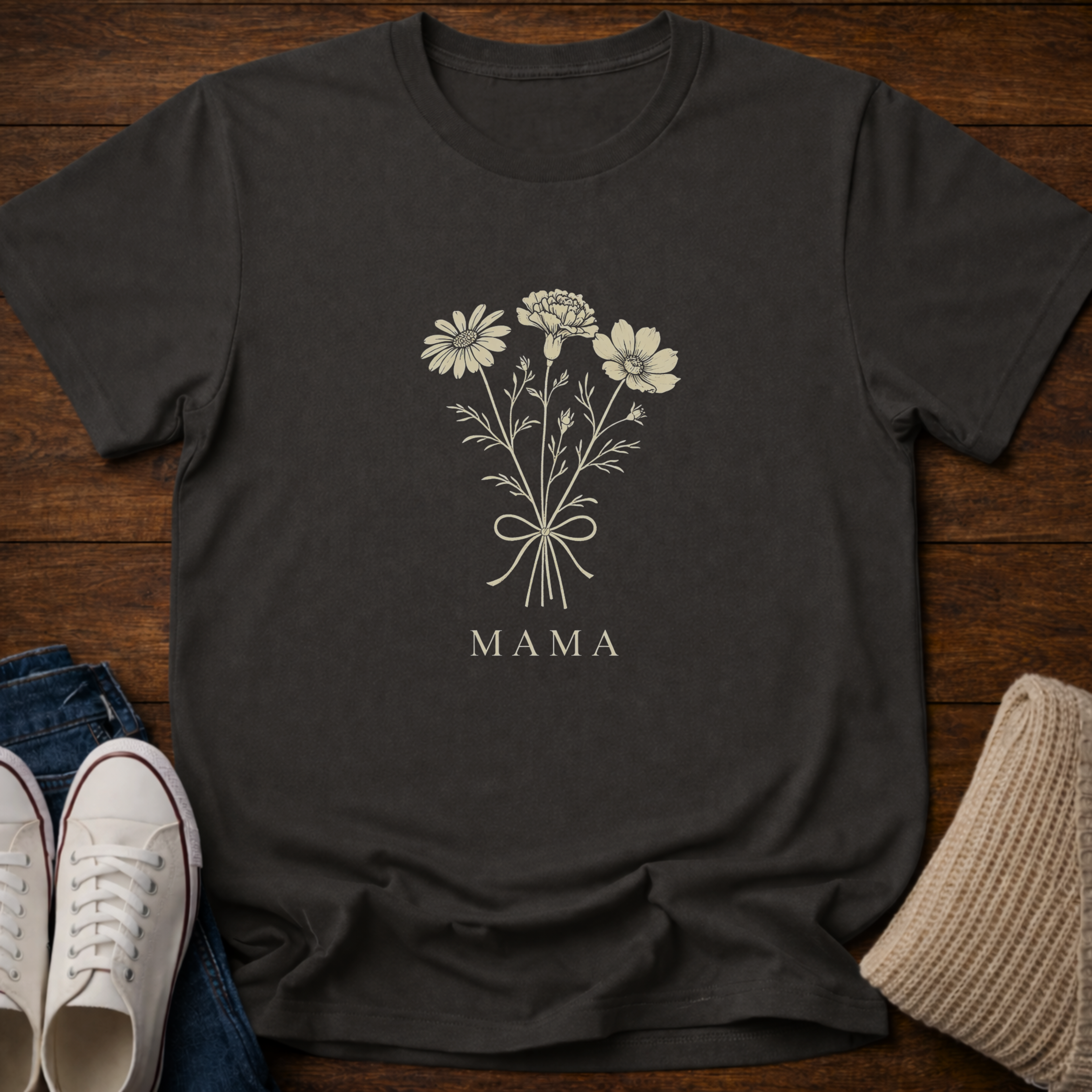 Mama Floral Minimalist T-Shirt