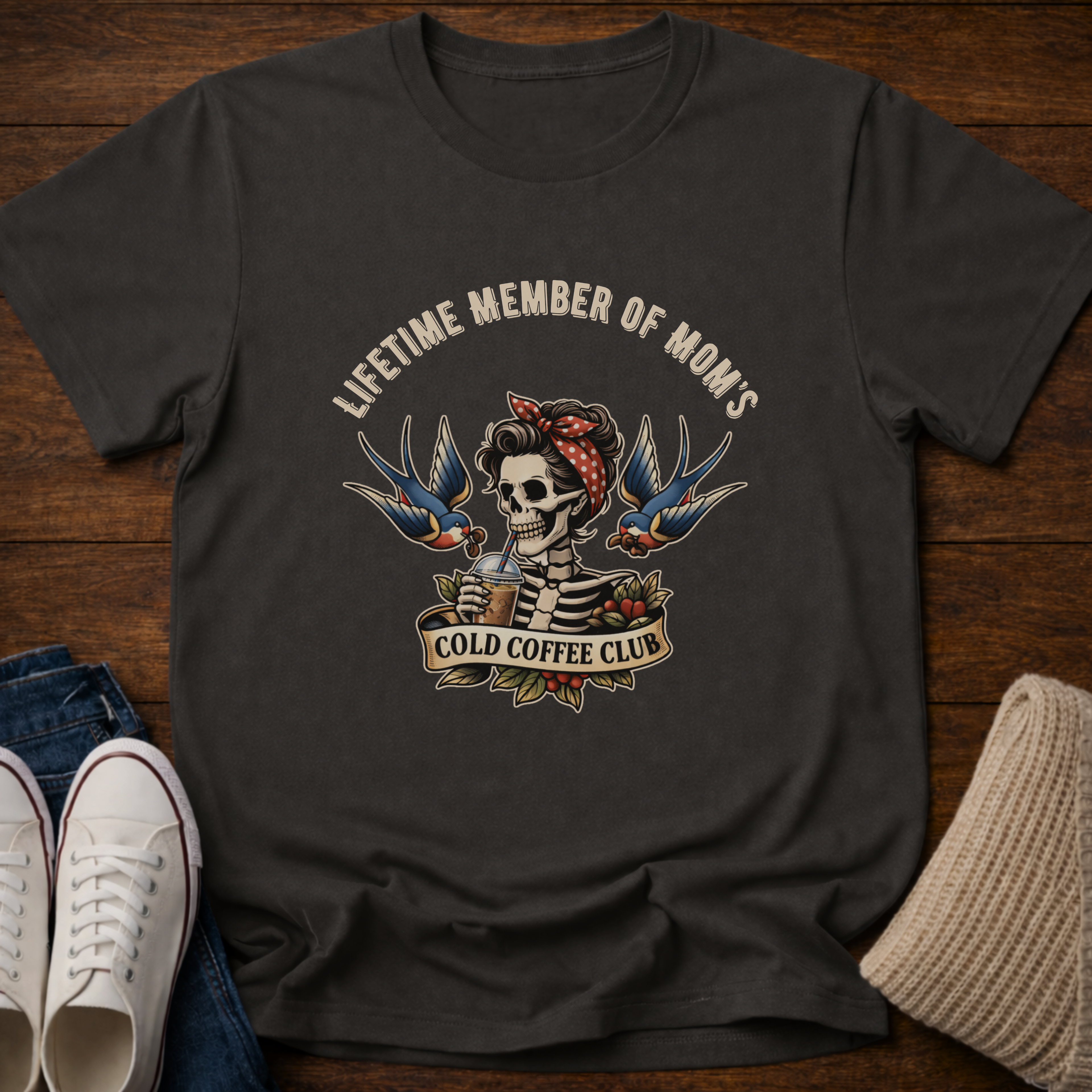 Lifetime Member of Mom's Cold Coffee Club T-Shirt