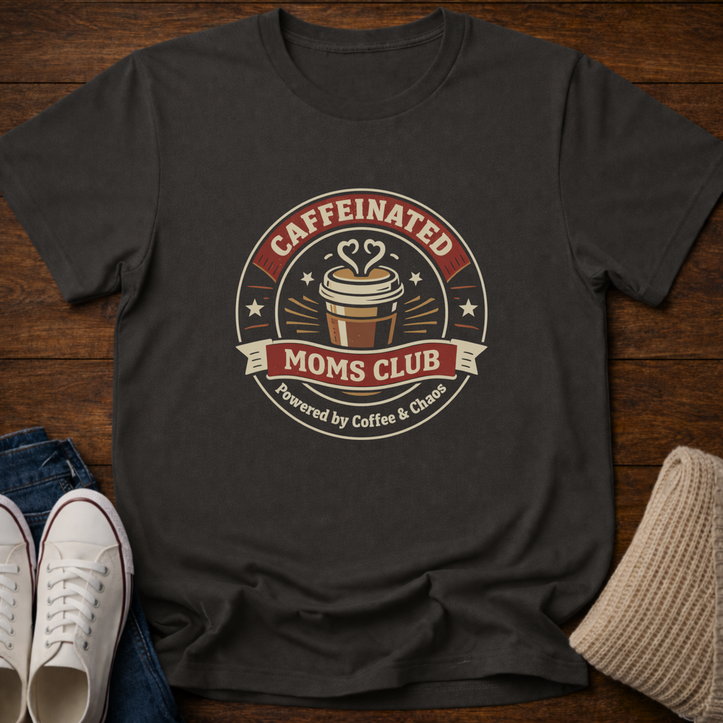 Caffeinated Moms Badge T-Shirt