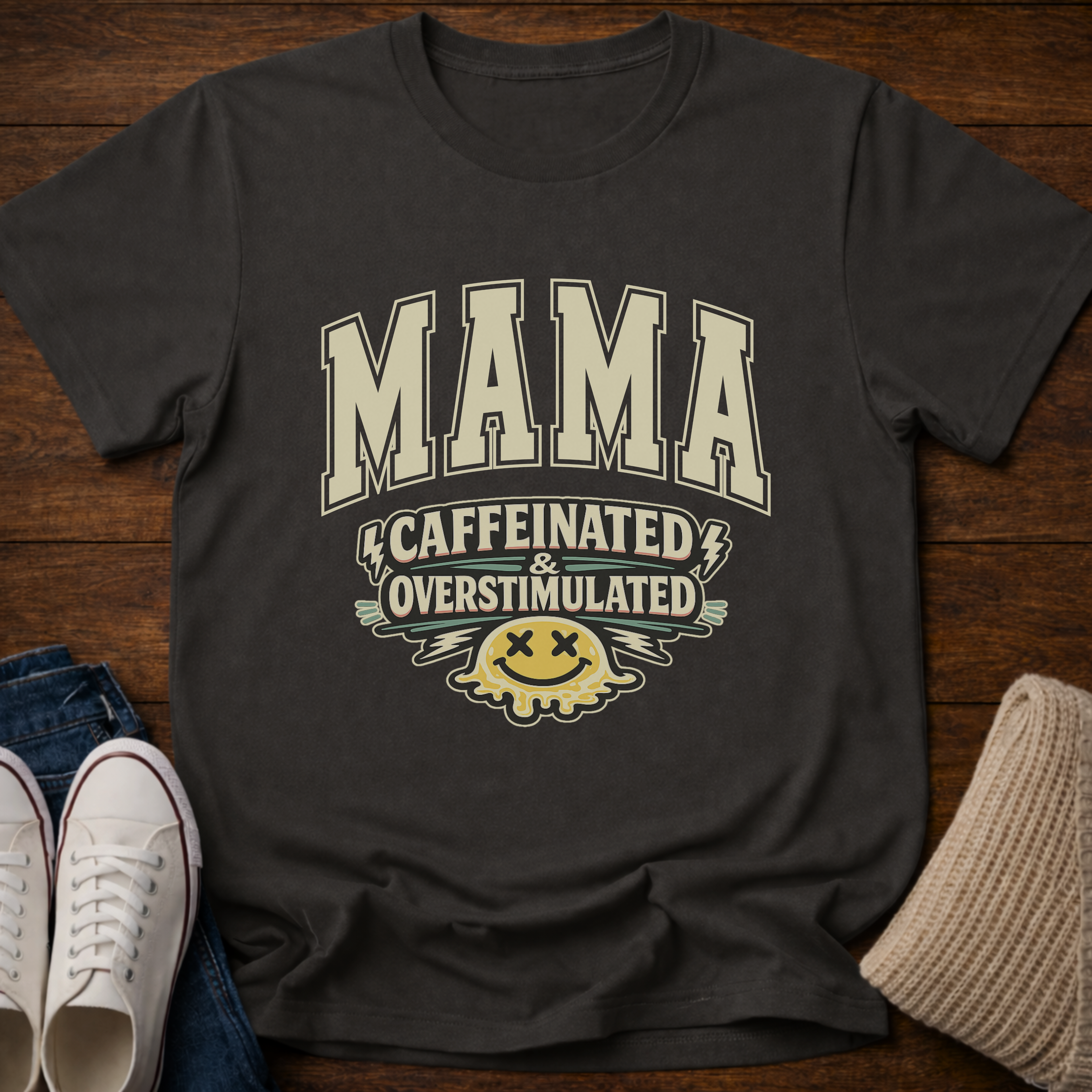 Mama Caffeinated and Overstimulated T-Shirt