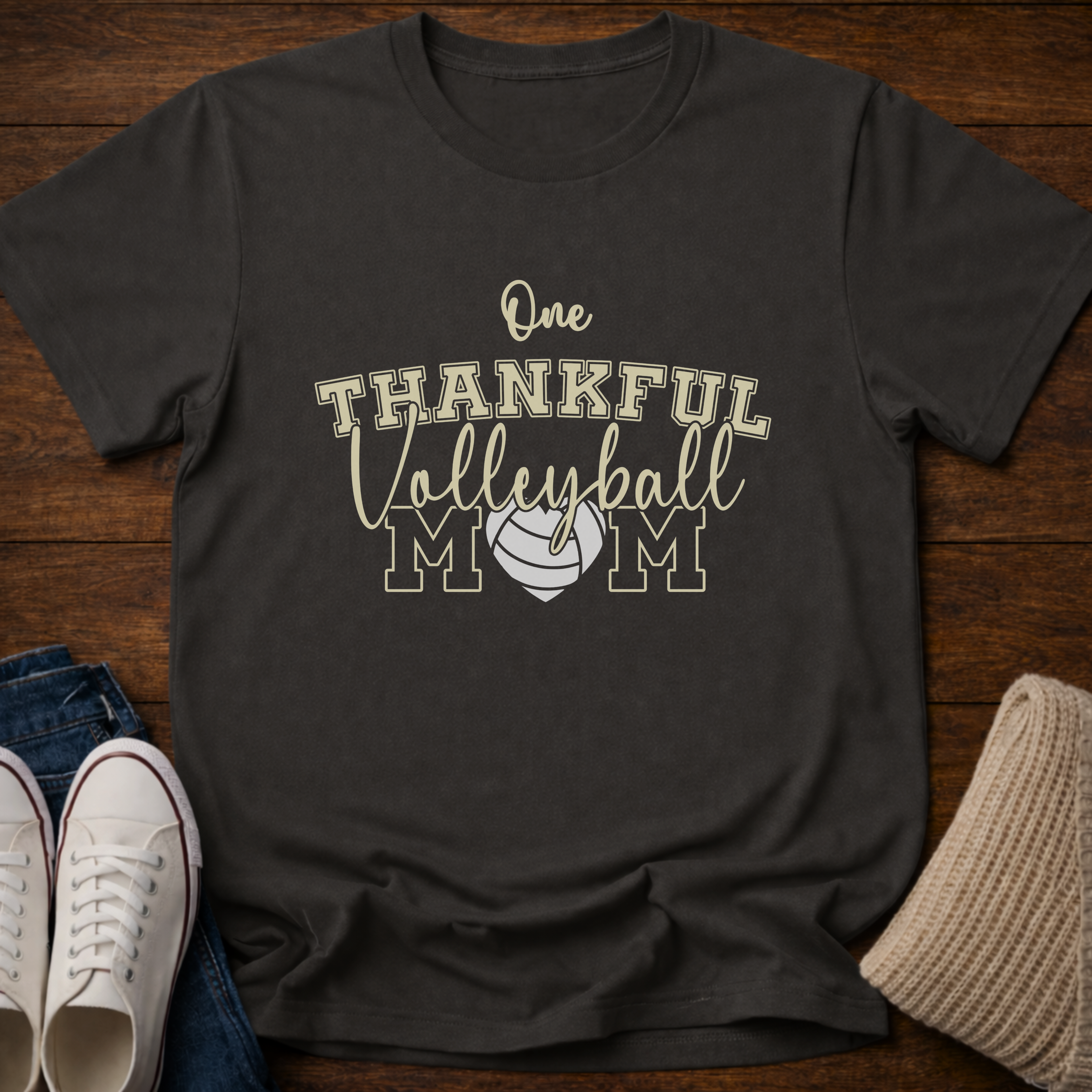 Thankful Volleyball Mom T-Shirt