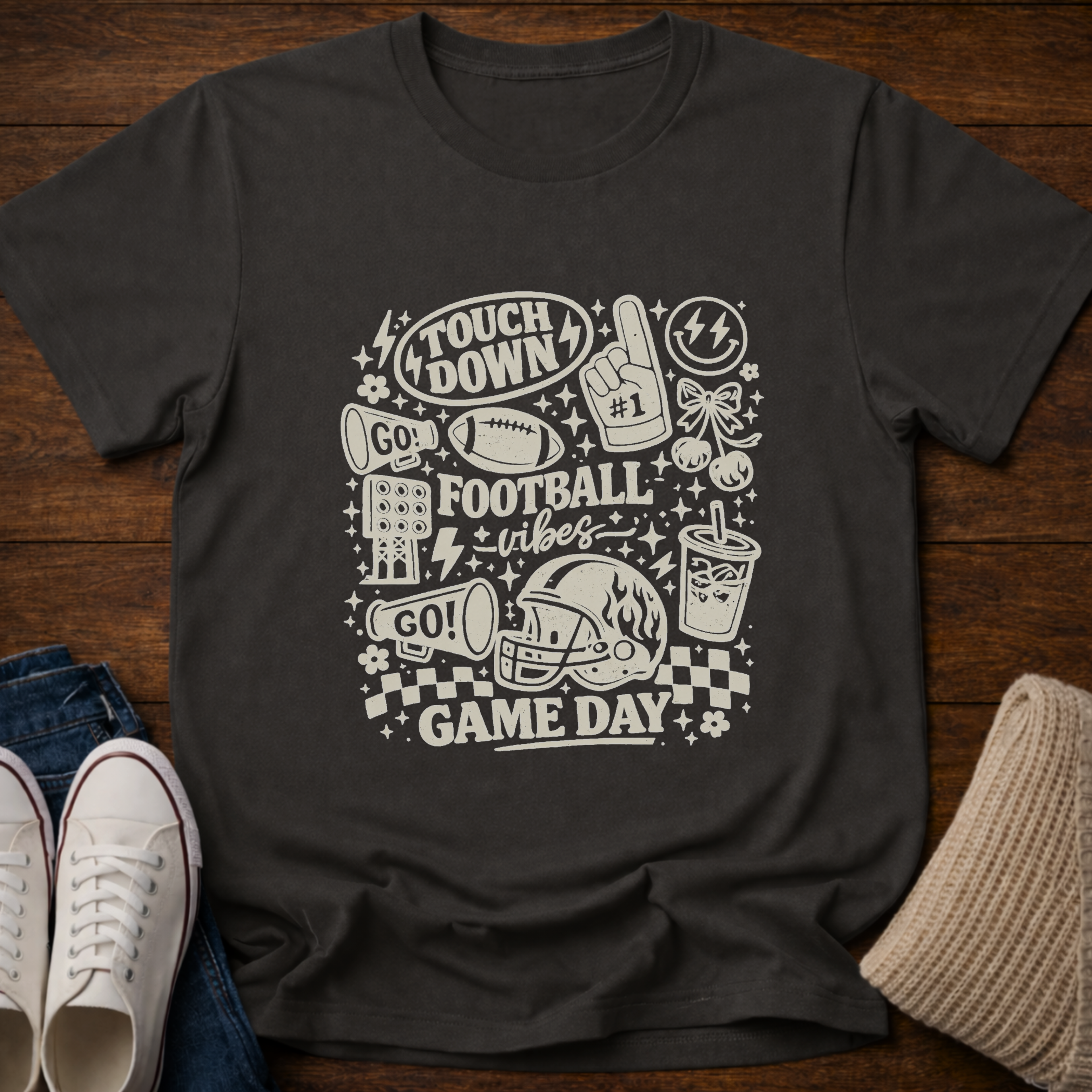 Football Mom Doodle T-Shirt