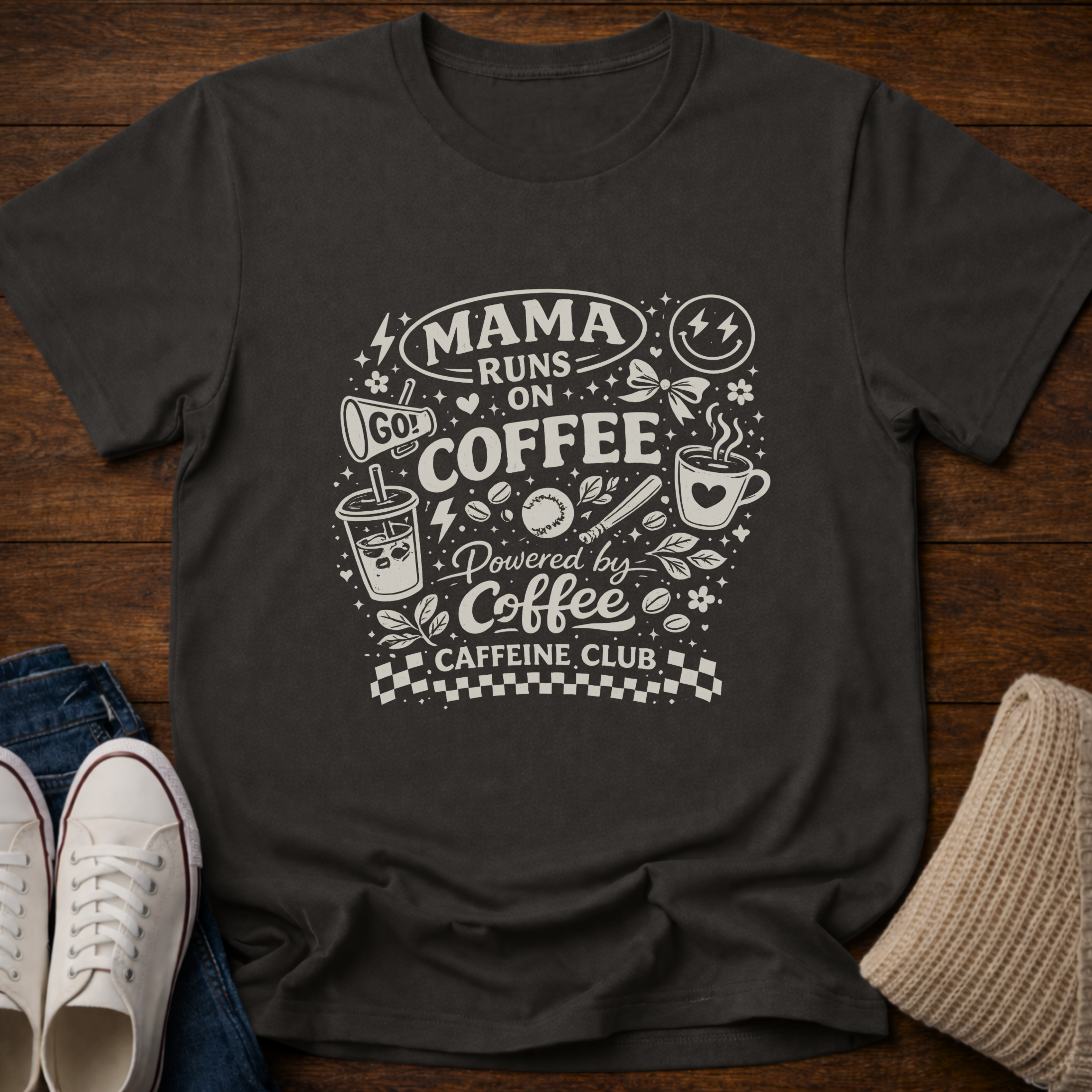 Coffee Mama Doodle Collage T-Shirt